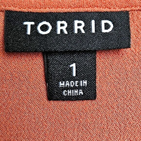 TORRID Babydoll Rayon Crape Embroidery lace- Up LongSleeve Top 1X - Picture 3 of 16